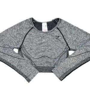 Gymshark Hyper Amplify Seamless Cropped Long Sleeve Athletic Workout Top Small
